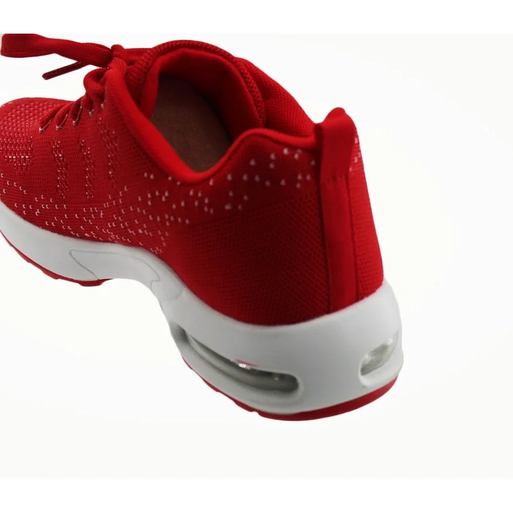 Mishansha Womens Red‎ Knit Air Cushion Running Sneakers Walking Shoes Size 9